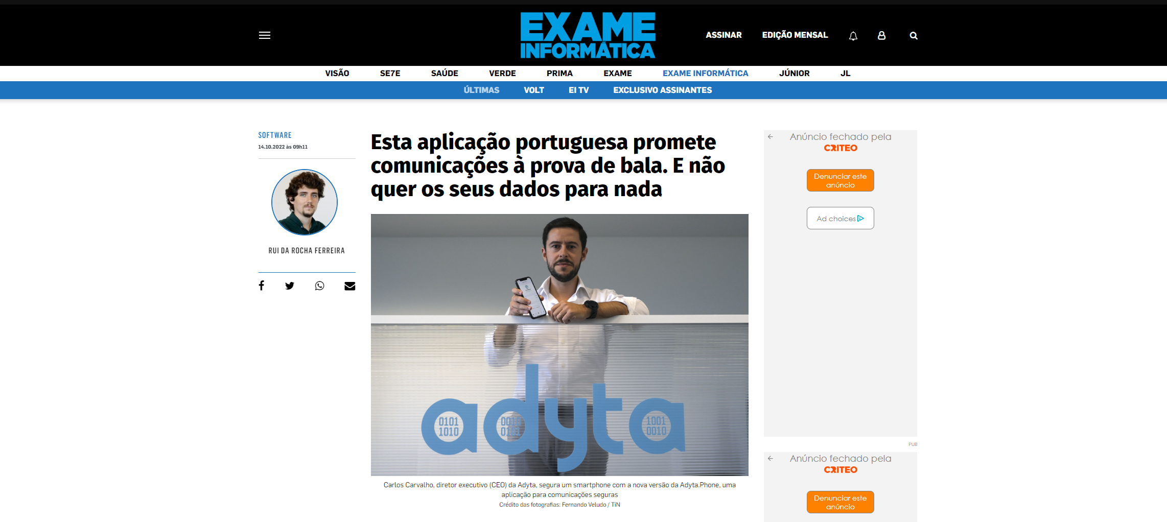Exame Informática introduces Adyta Phone